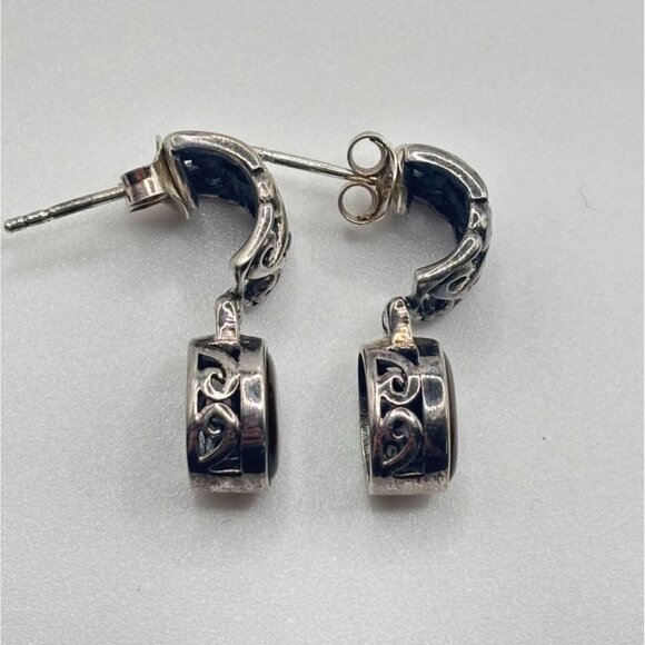 Abalone & Sterling Silver 925 Earrings With Intricate Design - Picture 3 of 12